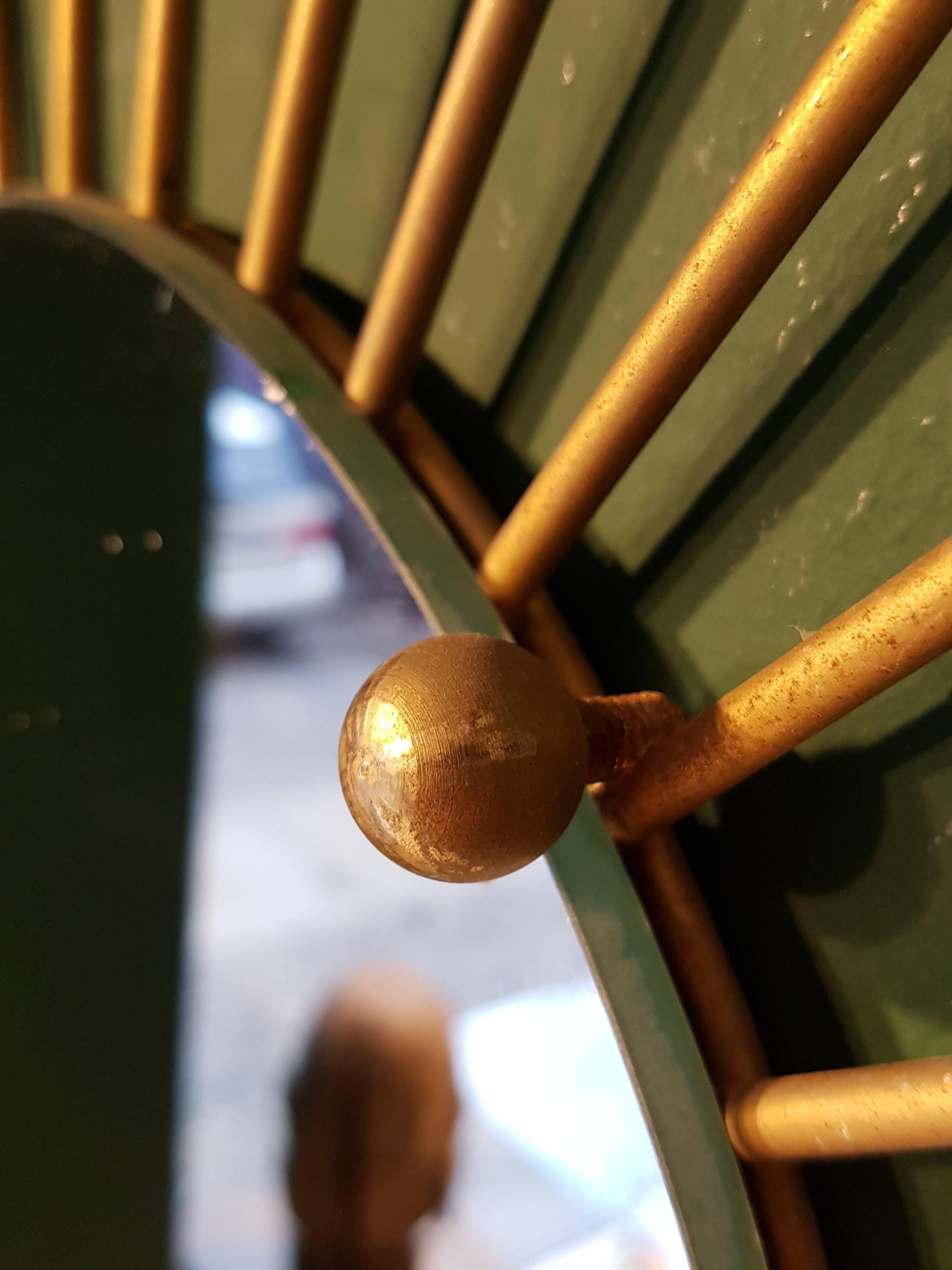 Pair of 20th Century, French Round Mirrors Made of Brass, 1960s For Sale 2