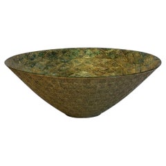 Japanese Contemporary Large Green Gold Porcelain Vase by Master Artist
