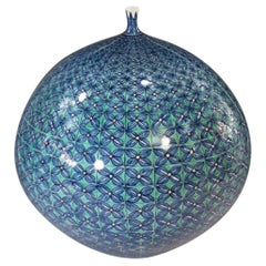 Japanese Porcelain Vase, Imari Arita Ware, Green Blue