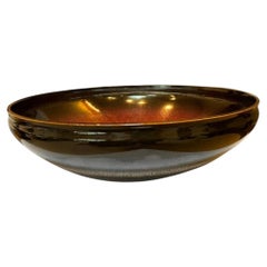 Japanese Contemporary Red Black Cream Porcelain Bowl by Master Artist, 2