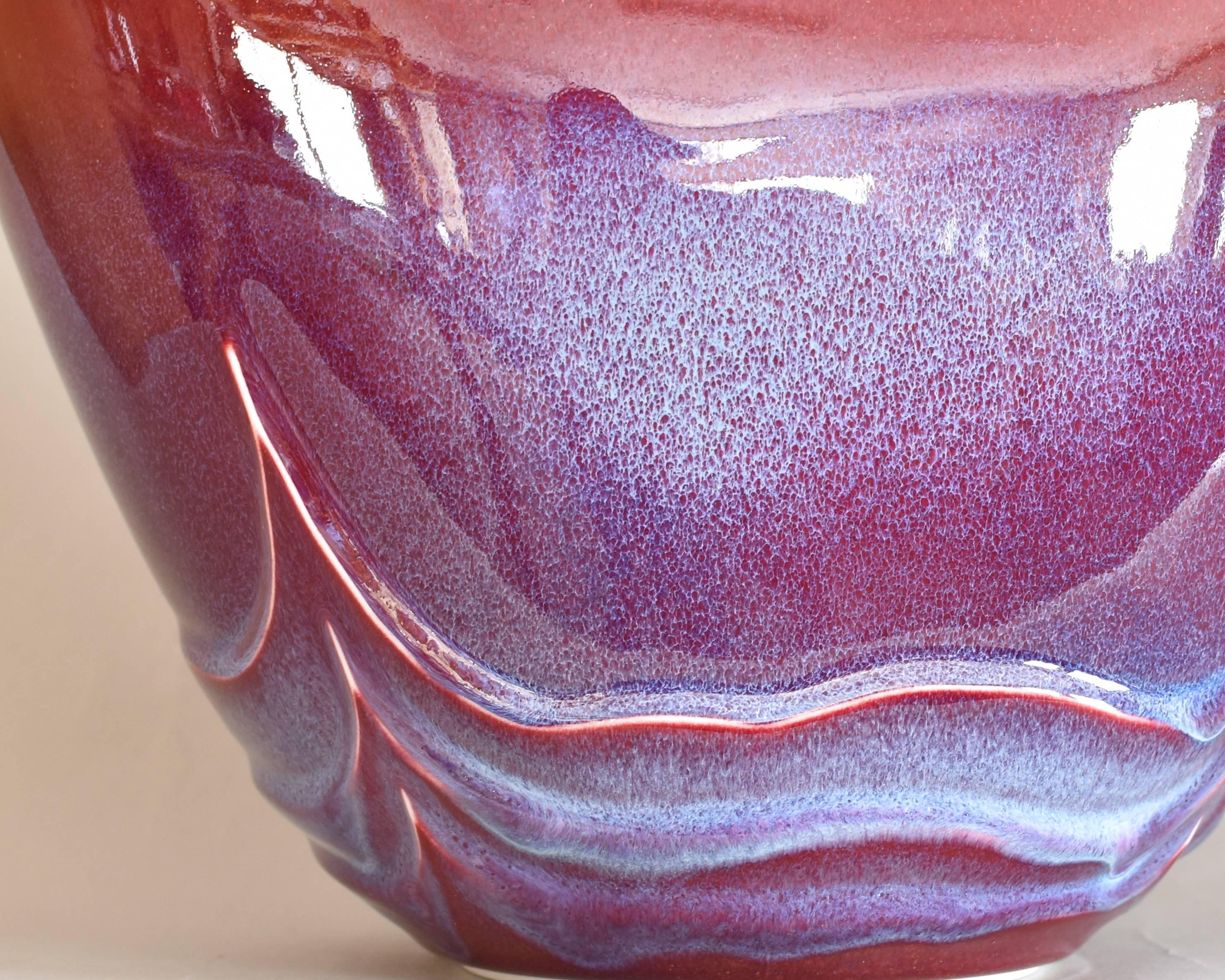 Contemporary  Porcelain Glazed Decorative Vase by Japanese Master Artist