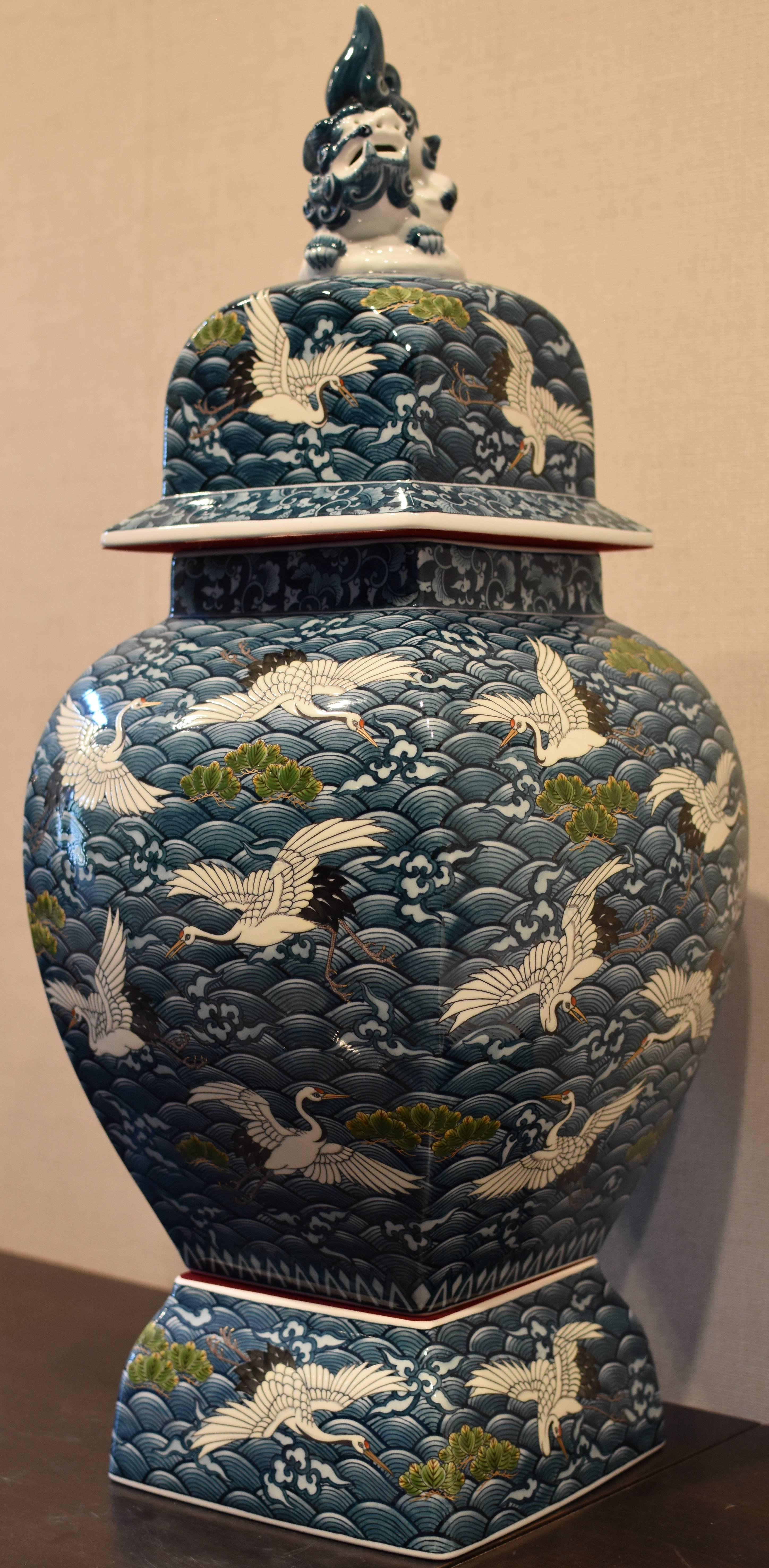 Large Japanese  Gilded Hand-Painted Decorative Porcelain Vase by Master Artist 4