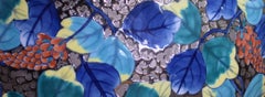 Jarrón Contemporáneo Japonés de Porcelana Verde Azul Platino del Maestro Artista, 4