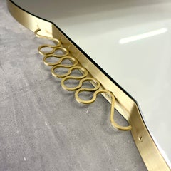 Specchio di ispirazione Deco con cornice in ottone decorativa realizzata a mano, Vintage N.1