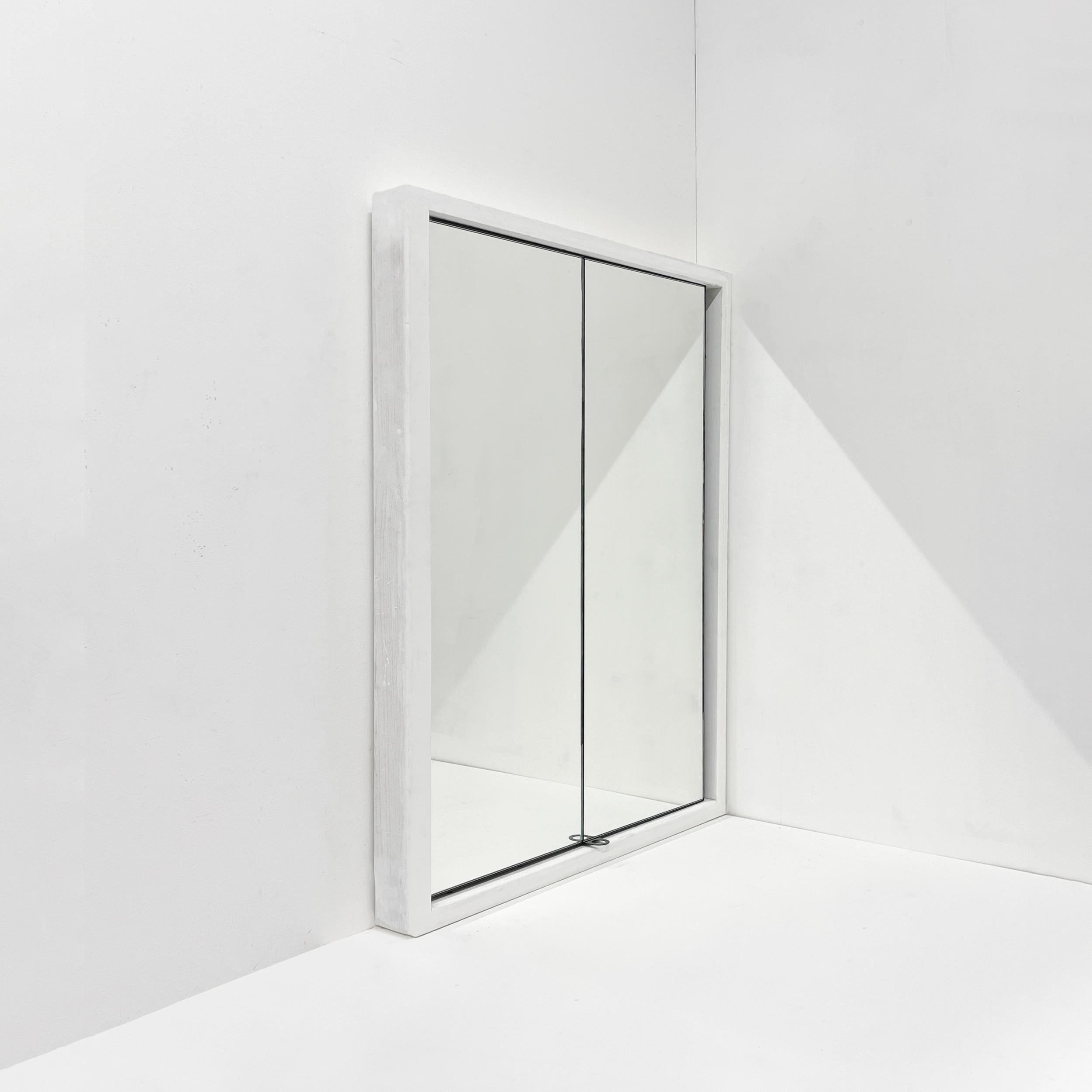 Modern rectangular Bifold™ foldable mirror with hinges and a blackened metal frame. Designed and handcrafted in London, UK. This mirror is fully customisable.

Dimensions:  H W 60.1cm x 80.2cm x D 3cm / H 23.66in x W 31.57in x D 1.2in

Our new