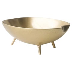 Decorative Brushed Handcast Brass Bowl Vide-poche with Legs