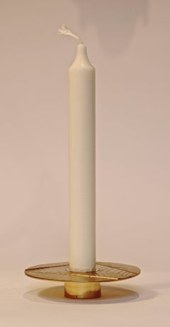 Bougeoir à feuilles en laiton fait à la main:: bougies coniques