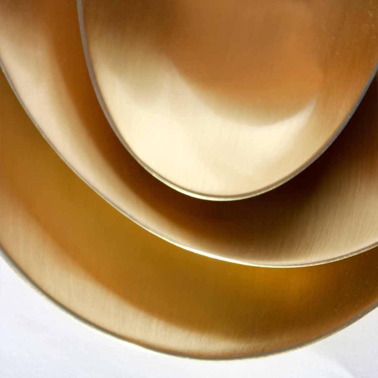 Handmade Cast Brass Plates with a Brushed Finish For Sale at 1stdibs