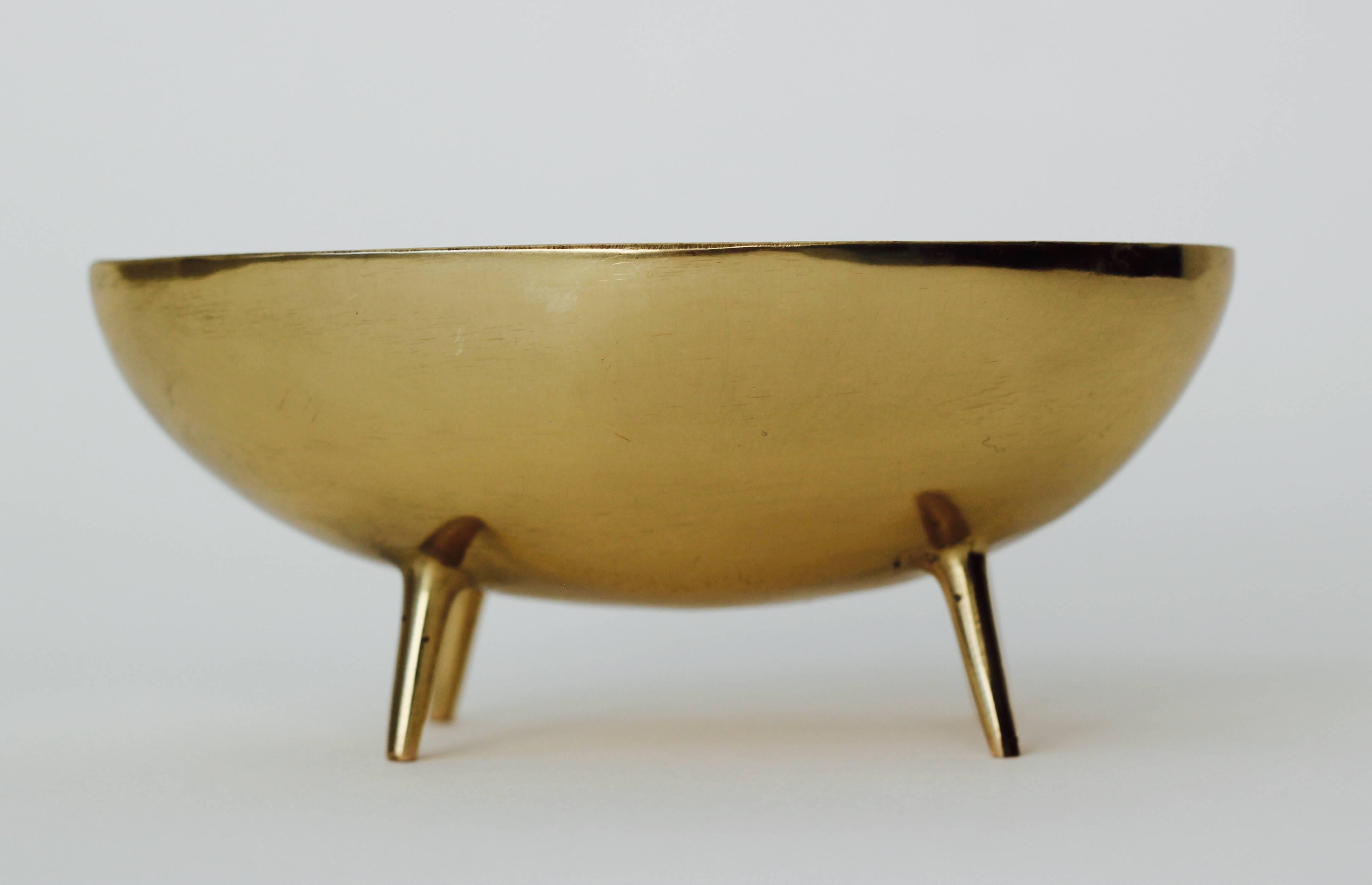 Organic Modern Polished Brass Bowl with Legs