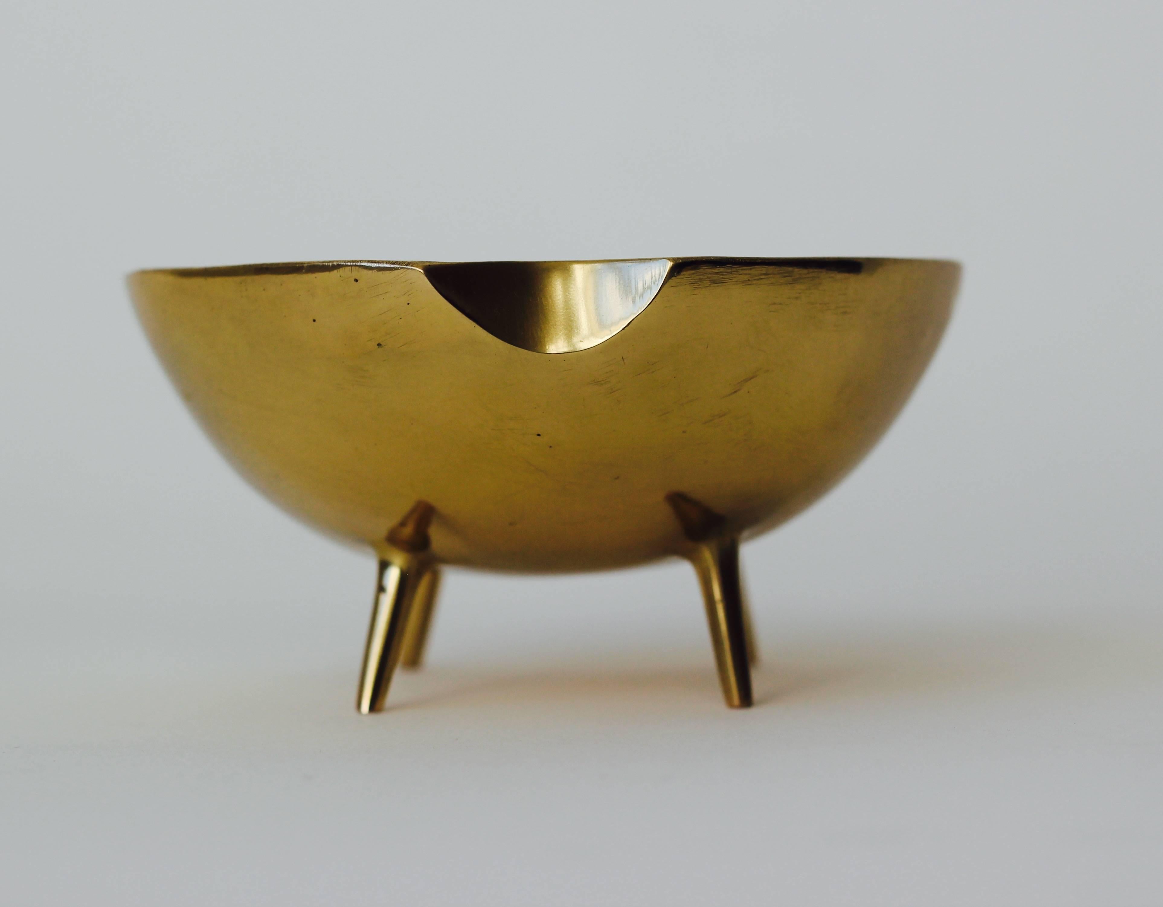 Indian Polished Brass Bowl with Legs