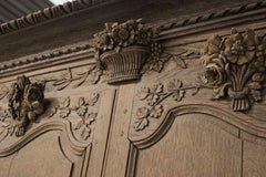 18th Century French Fine Carved Bleached Oak Deux Corps from Normandy