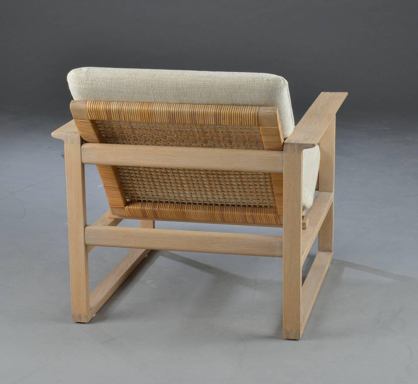 Danish Børge Mogensen Oak Lounge Sled Chair 2256 for Fredericia Furniture Designed 1956