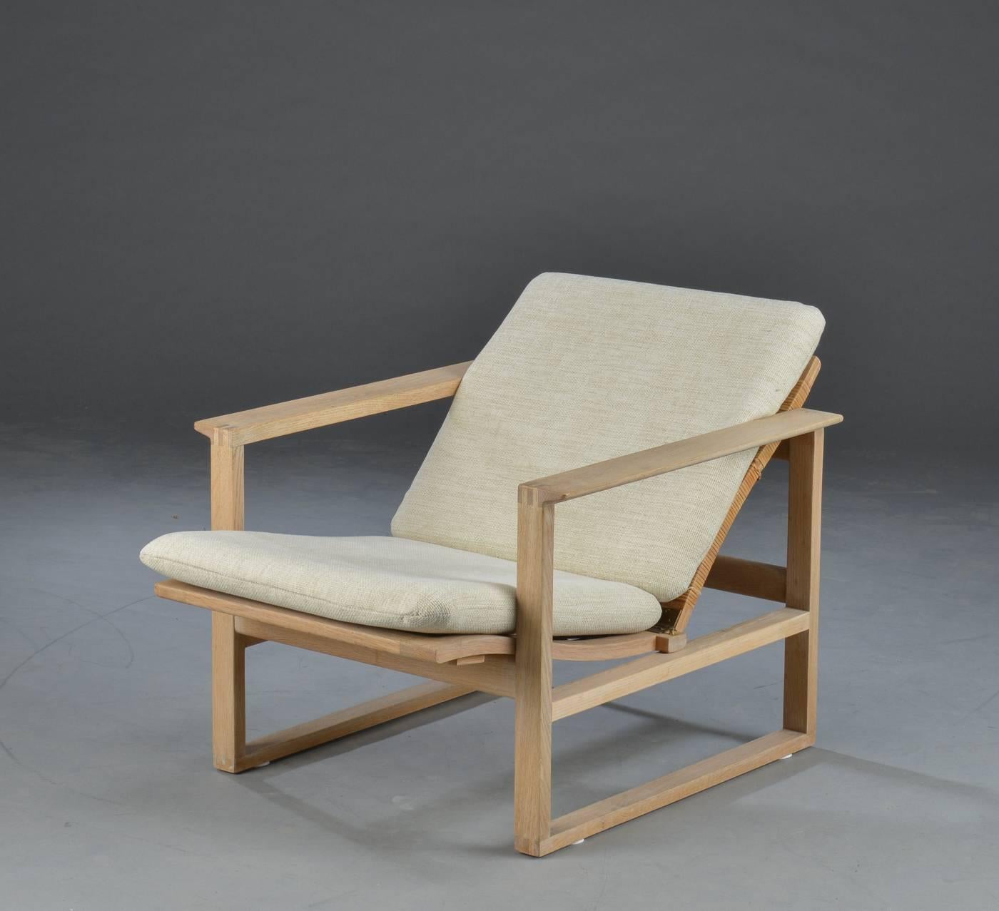 Børge Mogensen Oak Lounge Sled Chair 2256 for Fredericia Furniture Designed 1956 In Excellent Condition In Kongens Lyngby, DK