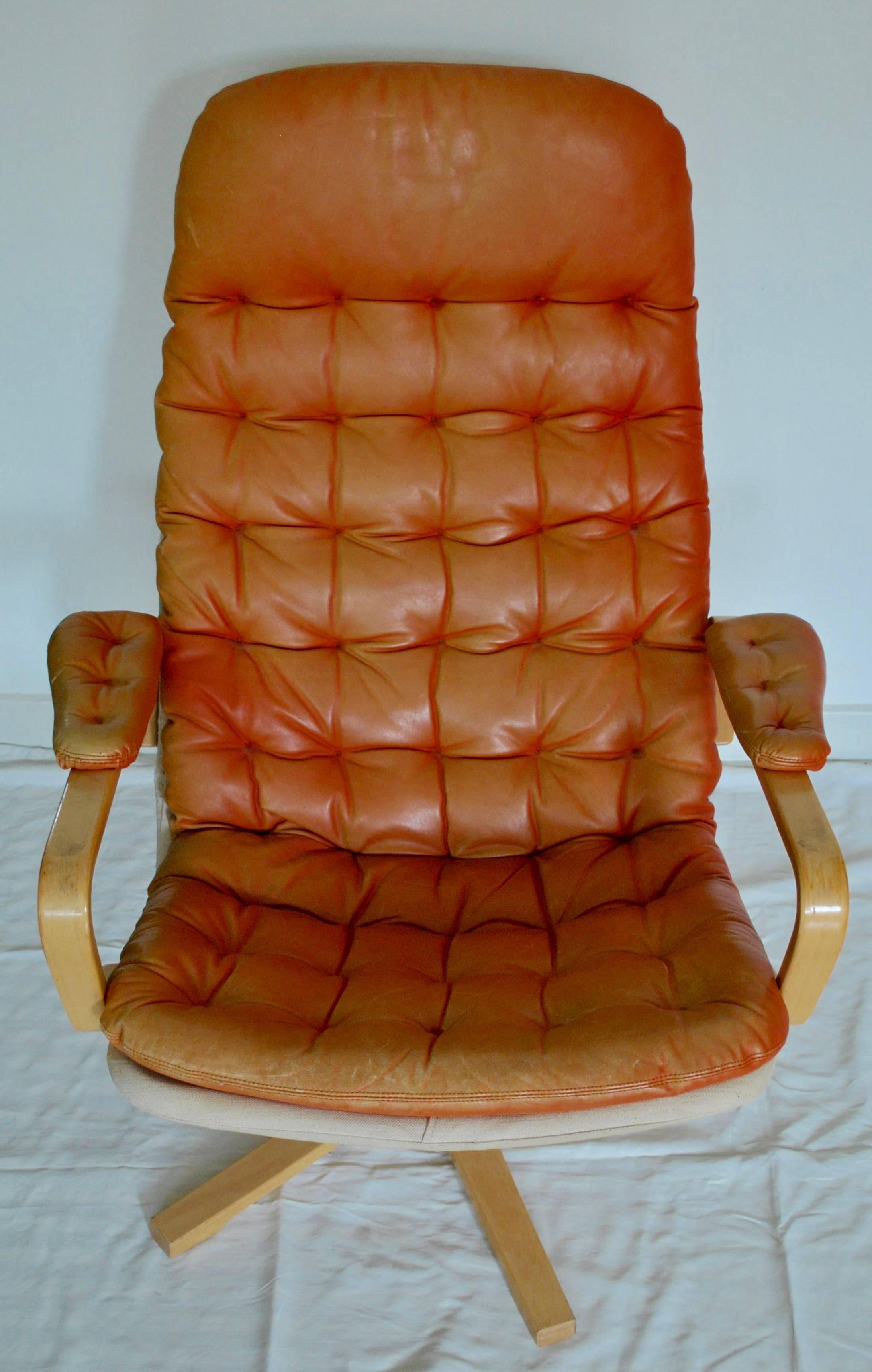 Late 20th Century Swivel Armchair by Sam Larsson for DUX, 1970s, Scandinavia, Sweden