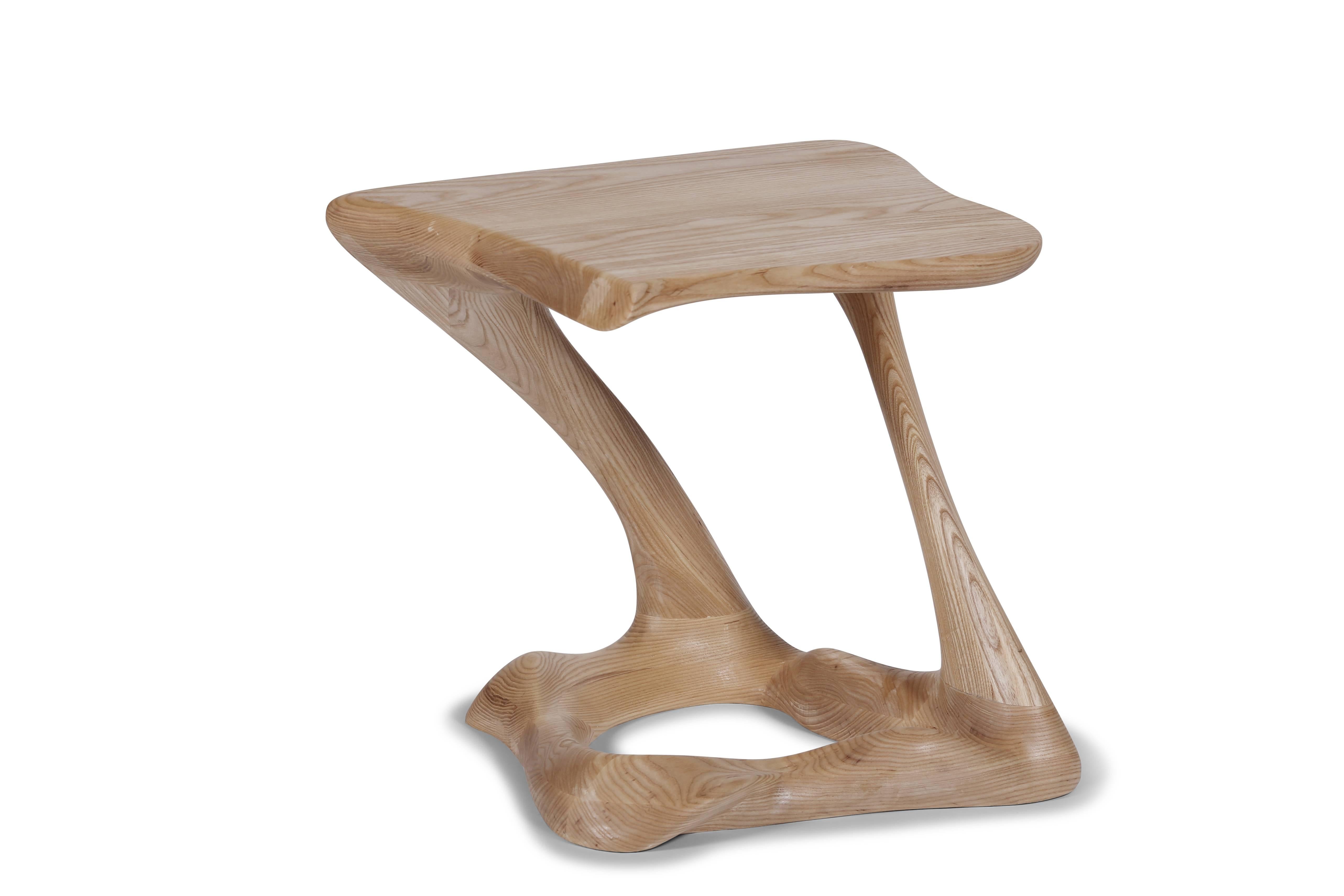 American Amorph Tryst  modern Side Table, Honey stain on Ash wood  For Sale