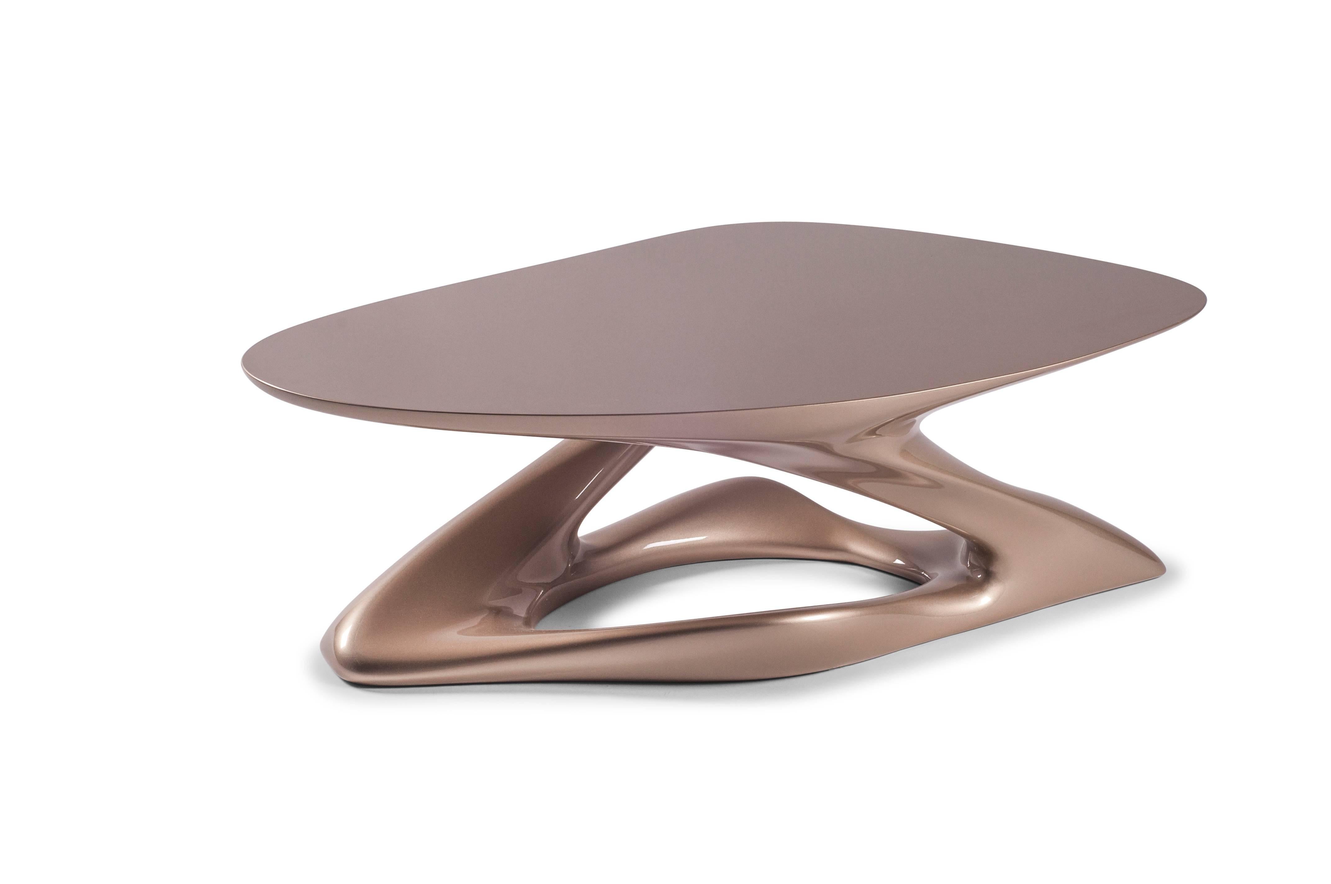 Modern Amorph Plie Coffee Table, Lacquer Finish, organic shape For Sale
