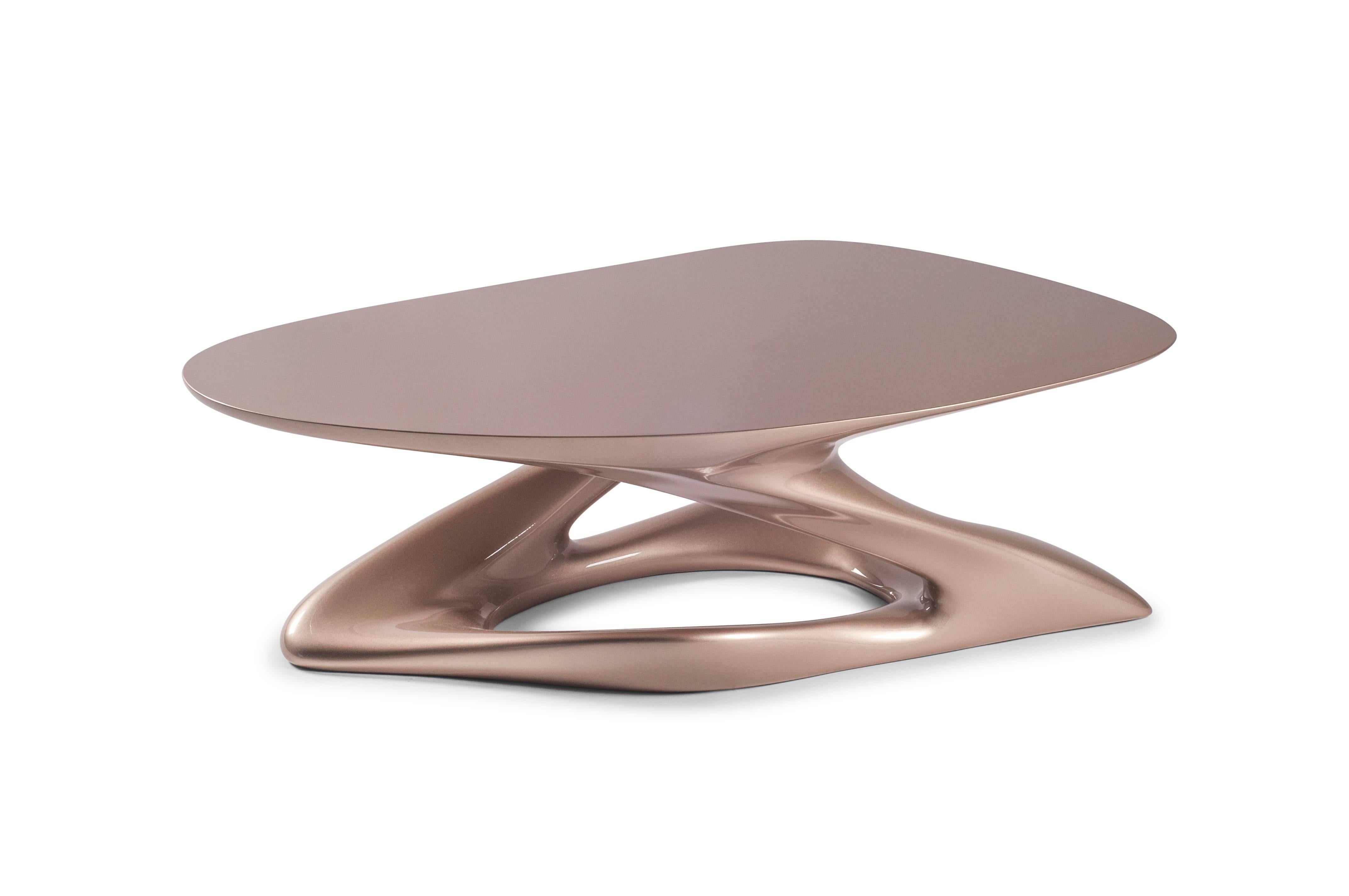 Contemporary Amorph Plie Coffee Table, Lacquer Finish, organic shape For Sale