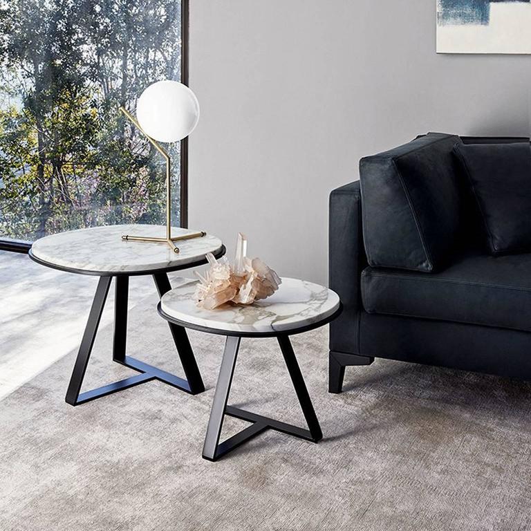 Meridiani Judd Marble Round Side Table For Sale at 1stdibs