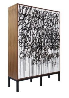 Say It Again armoire, art door cabinet, hand painted customizable