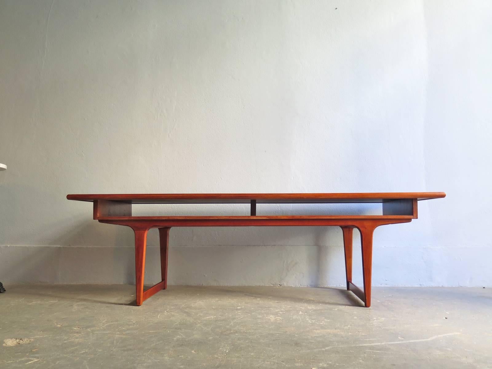 Danish teak Mid-Century low sideboard or center table.