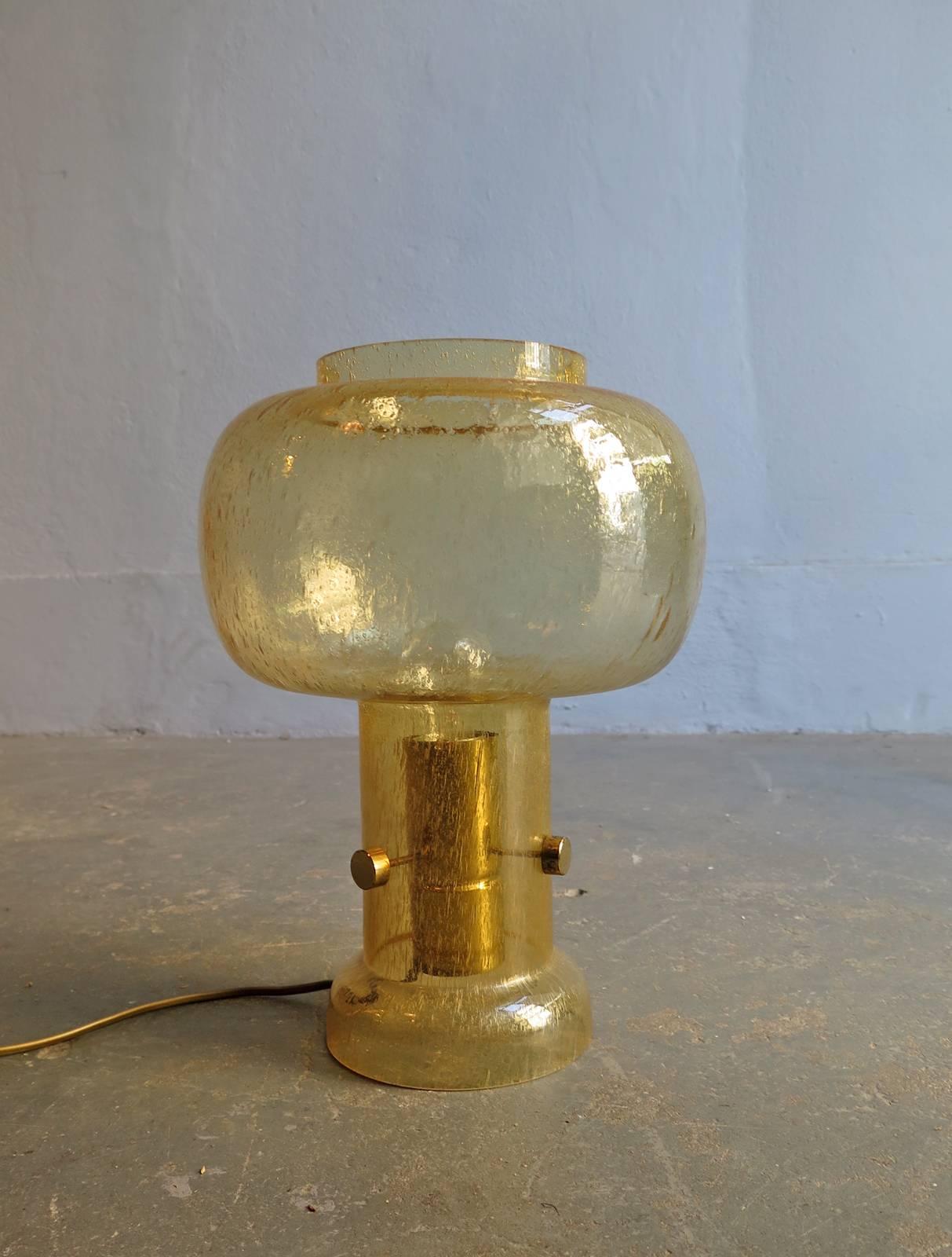 Post-Modern Bubbled Golden Glass Table Lamp