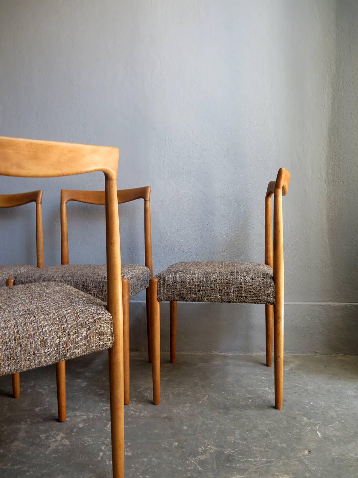 Mid-20th Century Set of Four Dinning Chairs For Sale