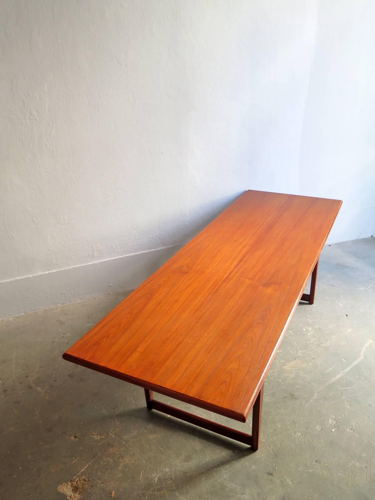 Danish Teak Mid-Century Low Sideboard or Center Table 1