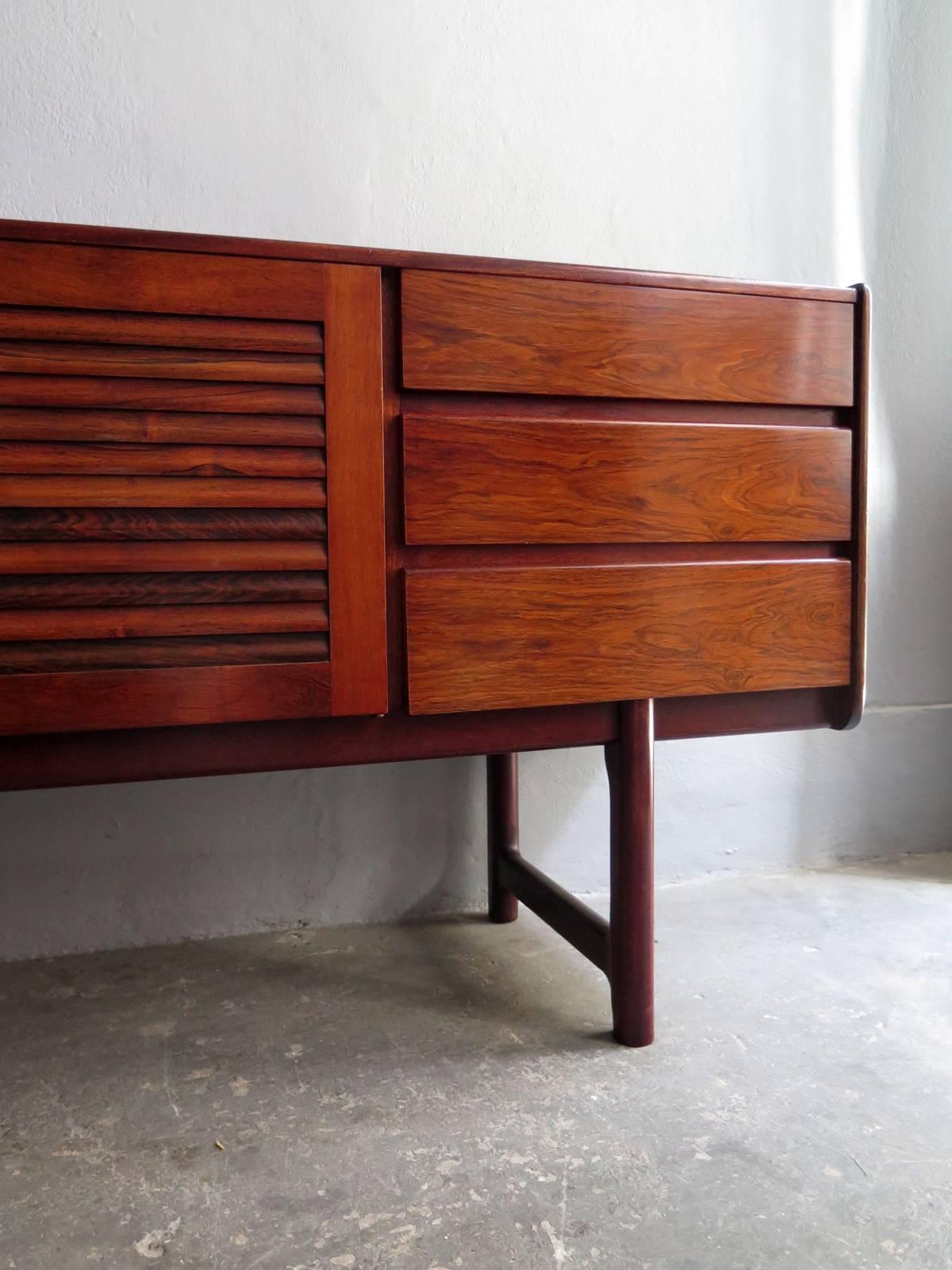 British Rosewood McIntosh Sideboard with Brass Handlers For Sale