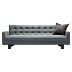 Contemporary Adoni Sofa in chic grey Alcantara with black waxed Walnut Legs