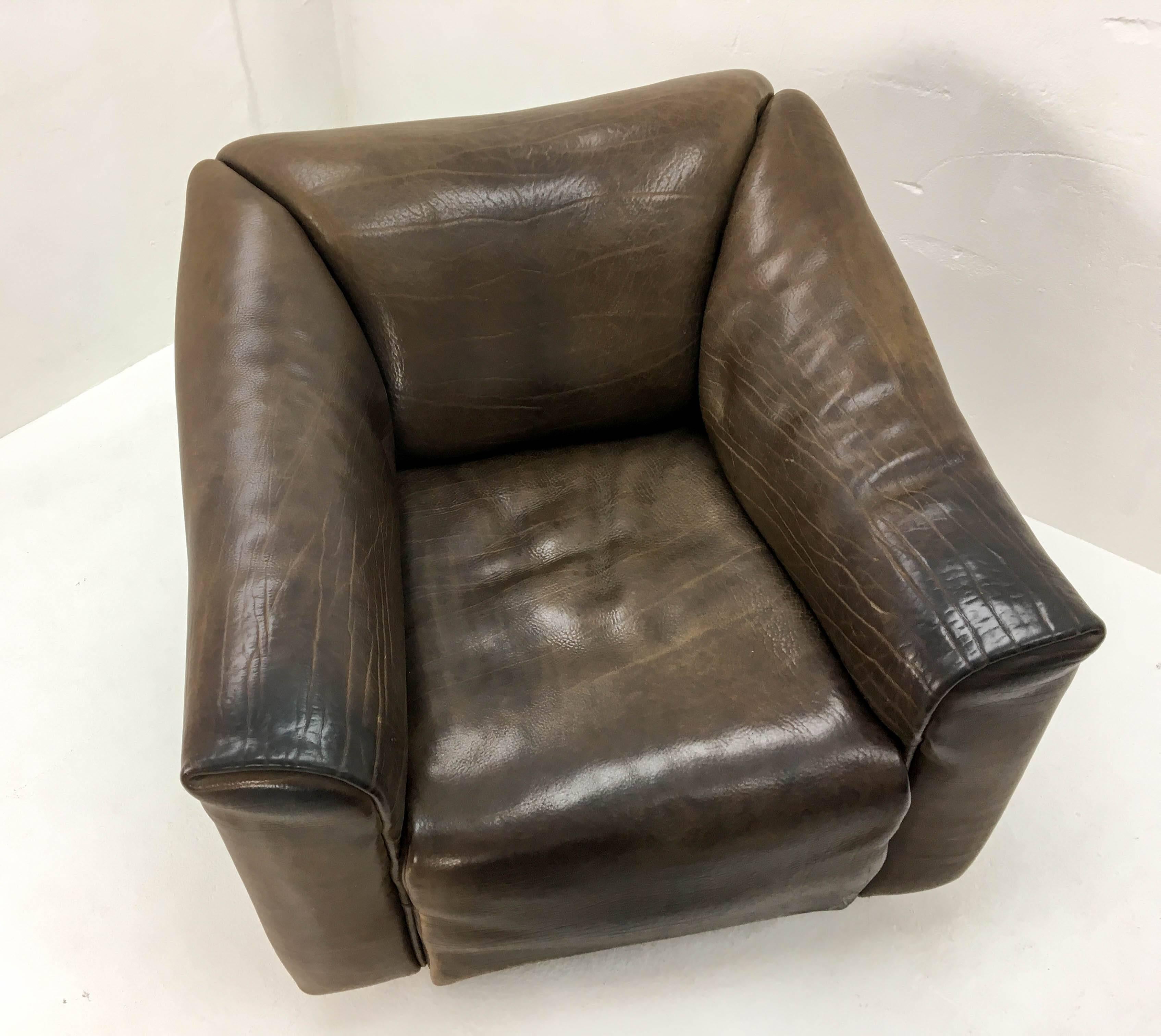 1970s De Sede Lounge Chair with Ottoman 2