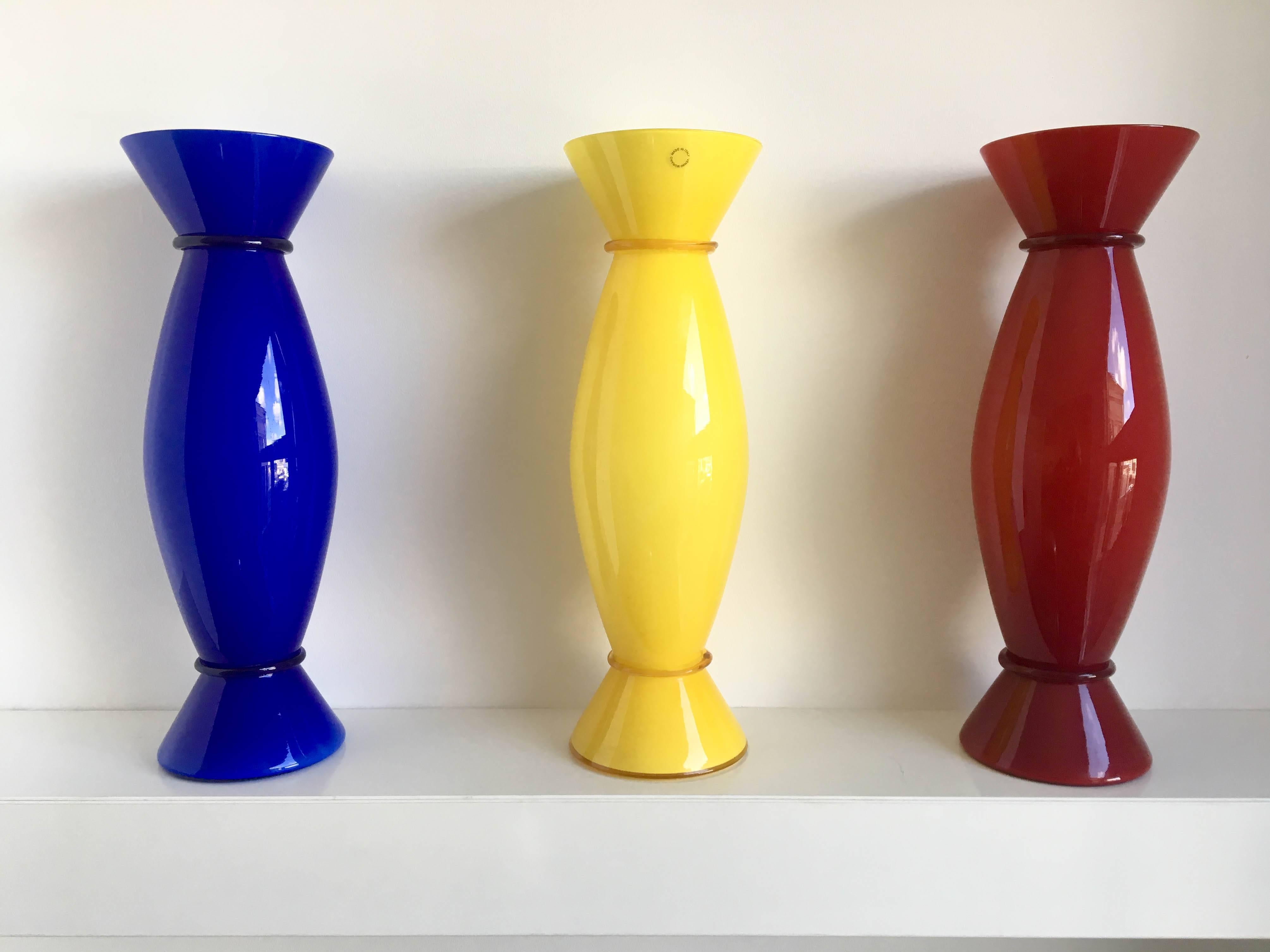 Three Venini 'Acco' Vases by Alessandro Mendini, 1990s In Good Condition In Den Haag, NL