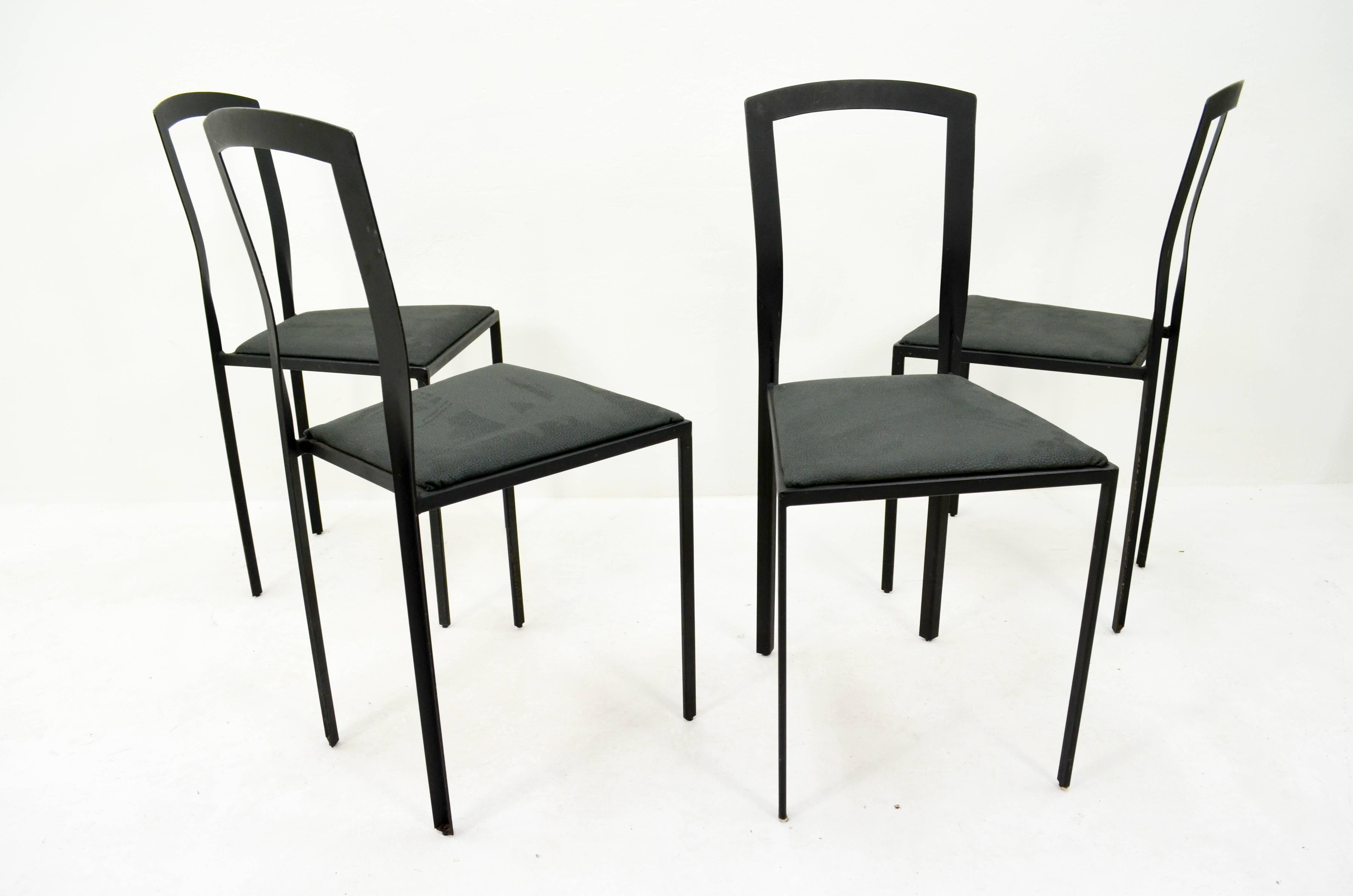 Four Unknown Steel Chairs, 1990s 1