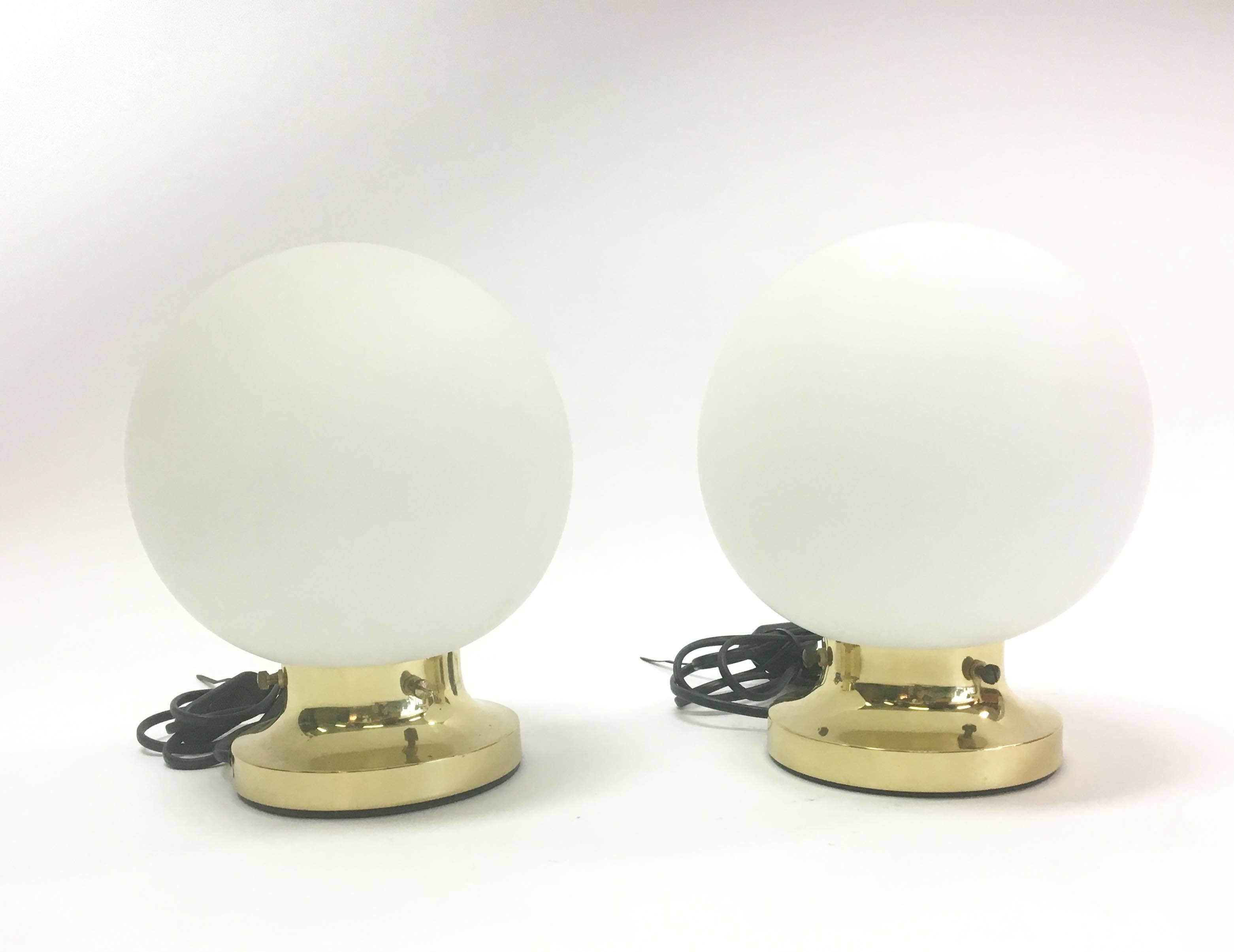 Two Glashütte Limburg Table Lights, 1970s In Good Condition For Sale In Den Haag, NL