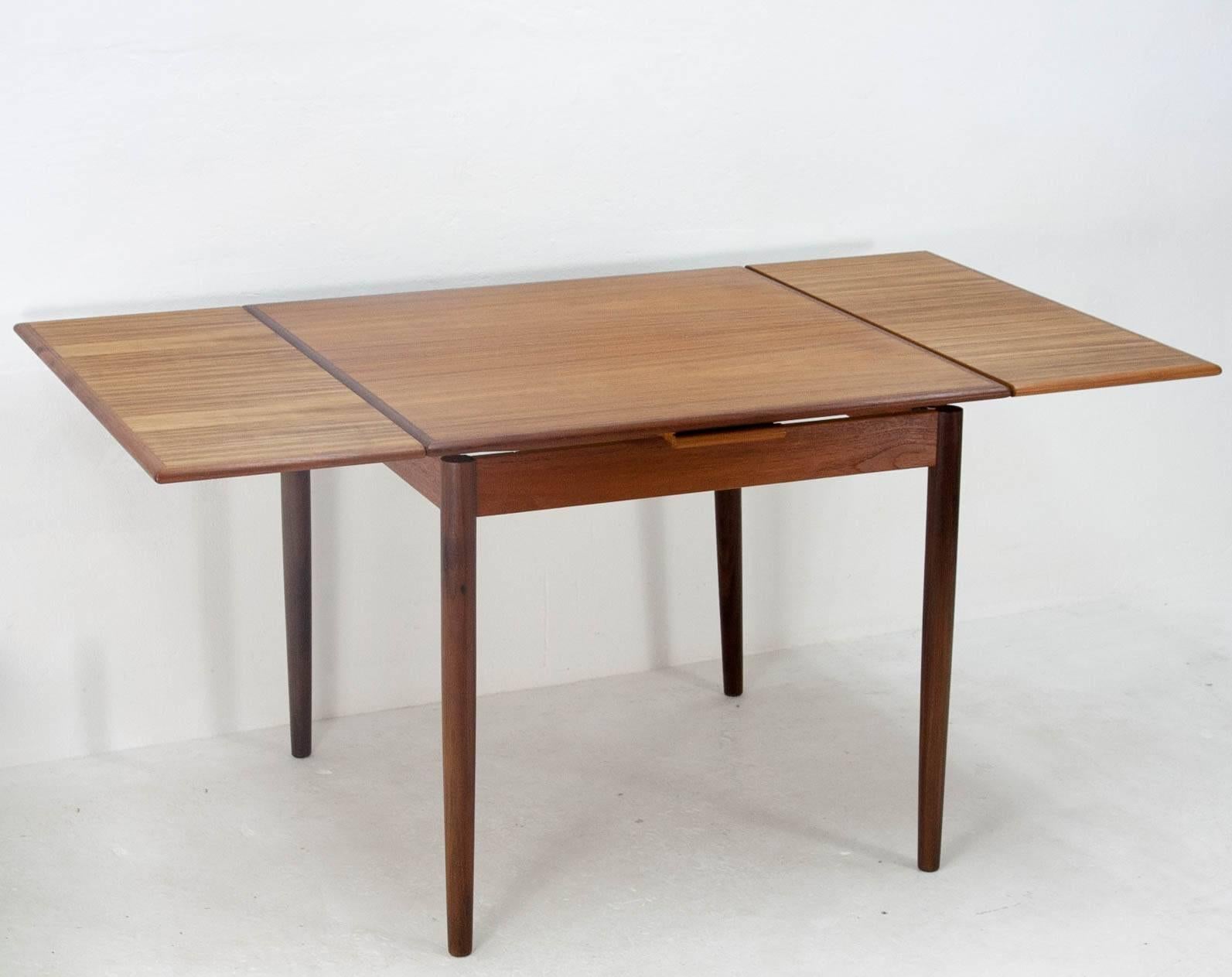 Walnut Scandinavian Extendable Table, 1960s