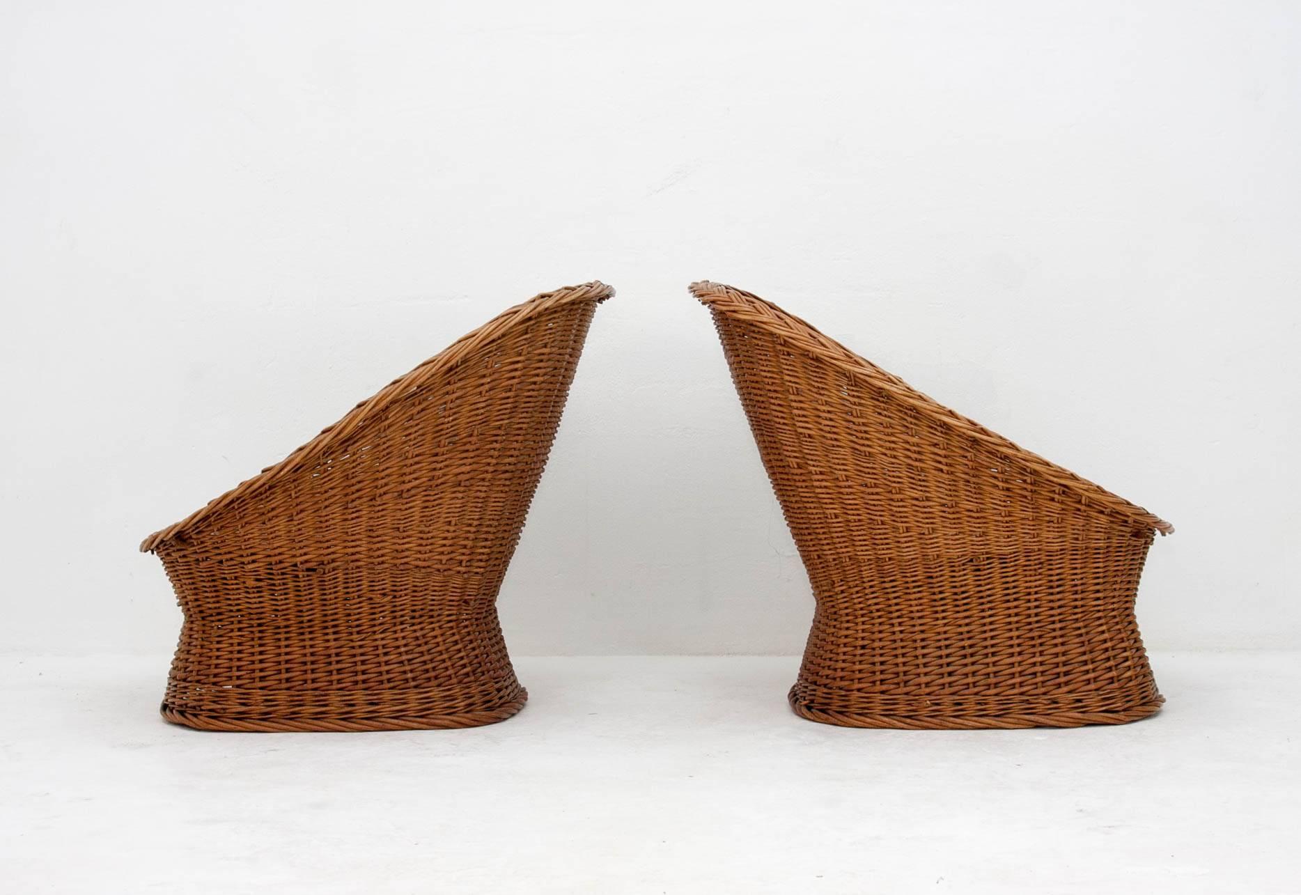 Two 1960s Rattan Lounge Seats and matching loveseat, Gebroeders Jonkers 2