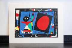 Joan Miro Woman in Front of a Mirror, Original Color Lithograph, 1956