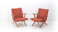 Two Red Lounge Chairs, Bodil Kjaer for Harbo Soelvsten, 1950s