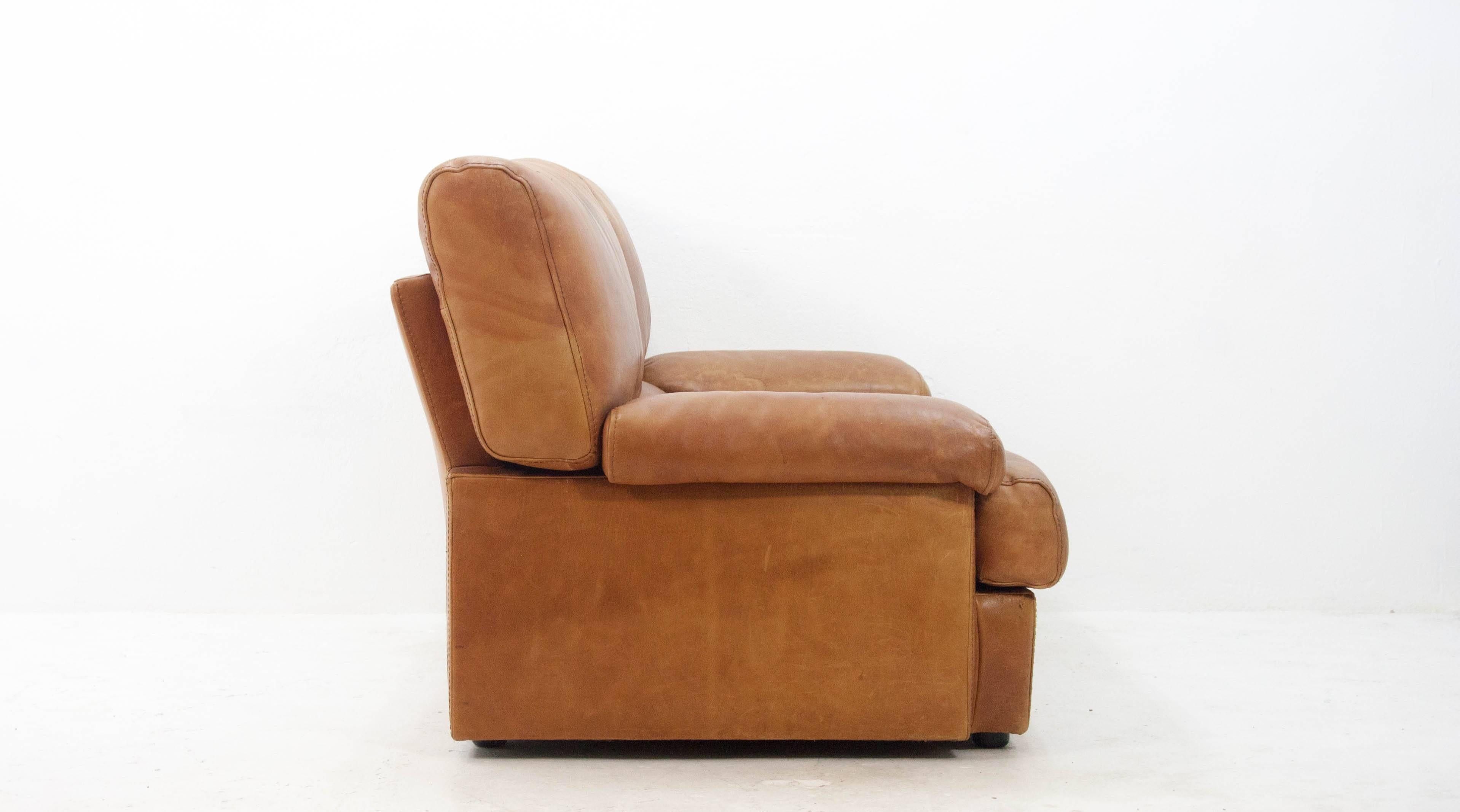 Late 20th Century Cierre Imbottiti Butterscotch Leather Sofa