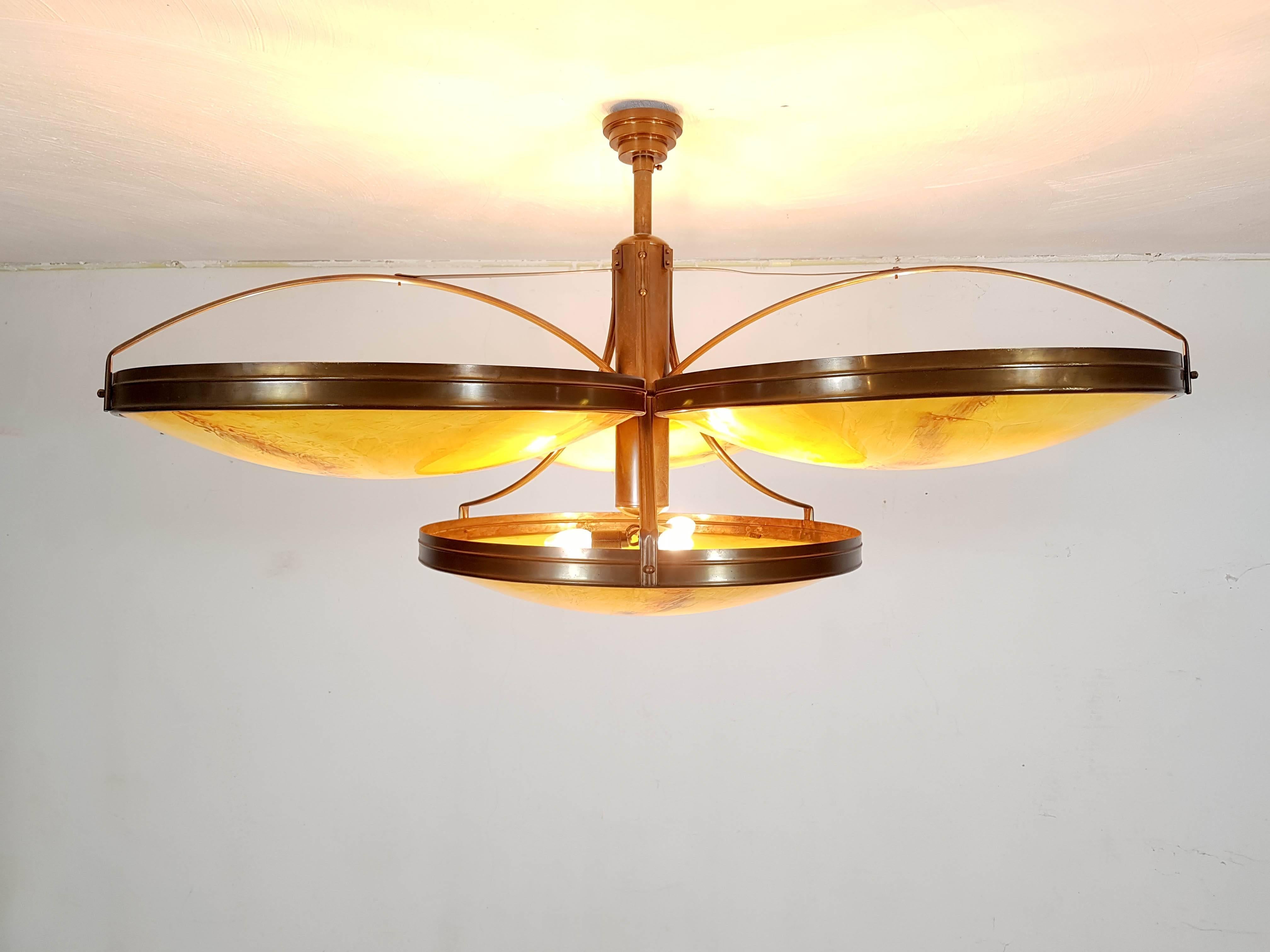 Dutch Large Art Deco Pendant Lamps Bellevue