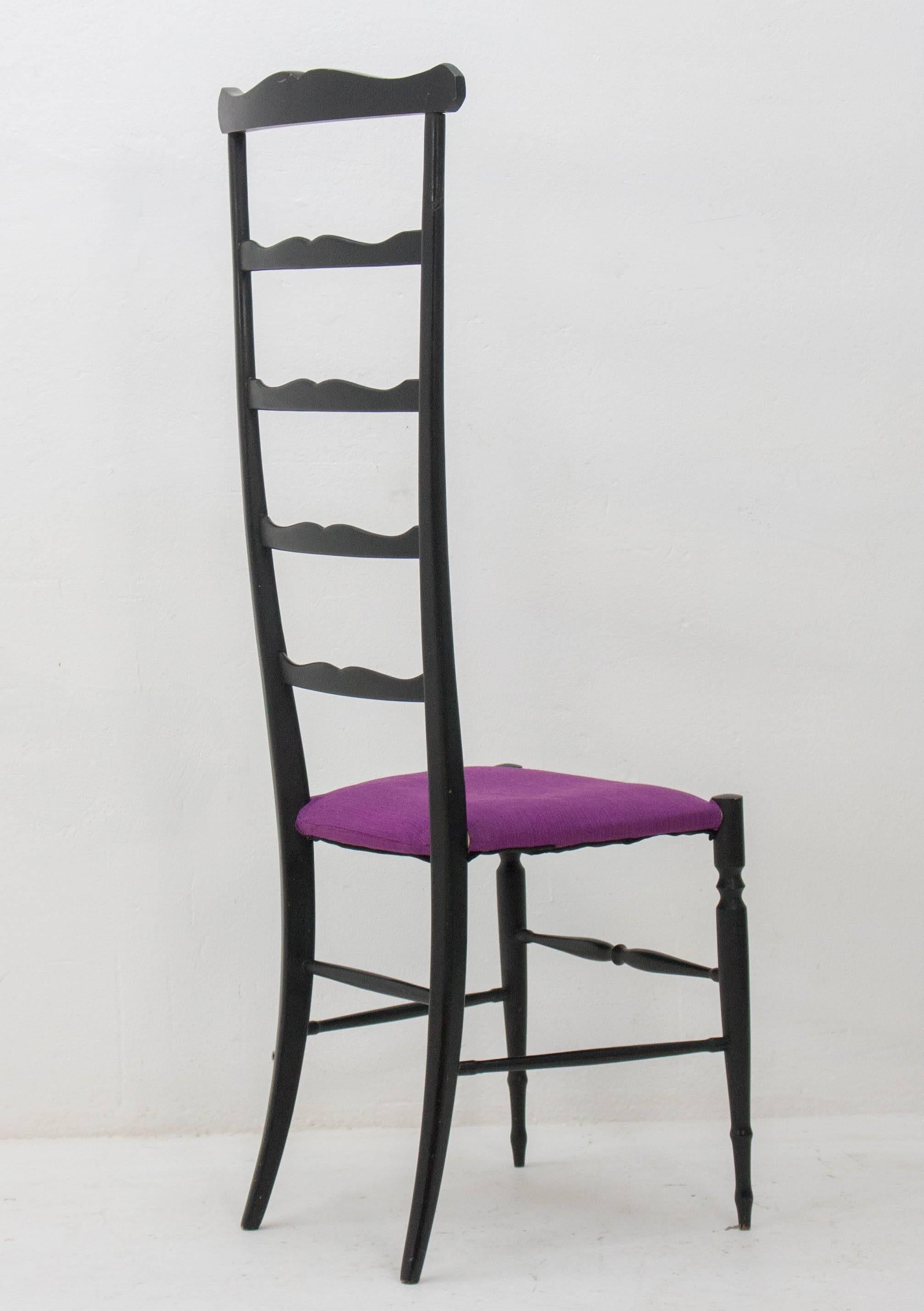 Mid-20th Century Chiavari Ladder Back Side Chair, Italy, 1940s