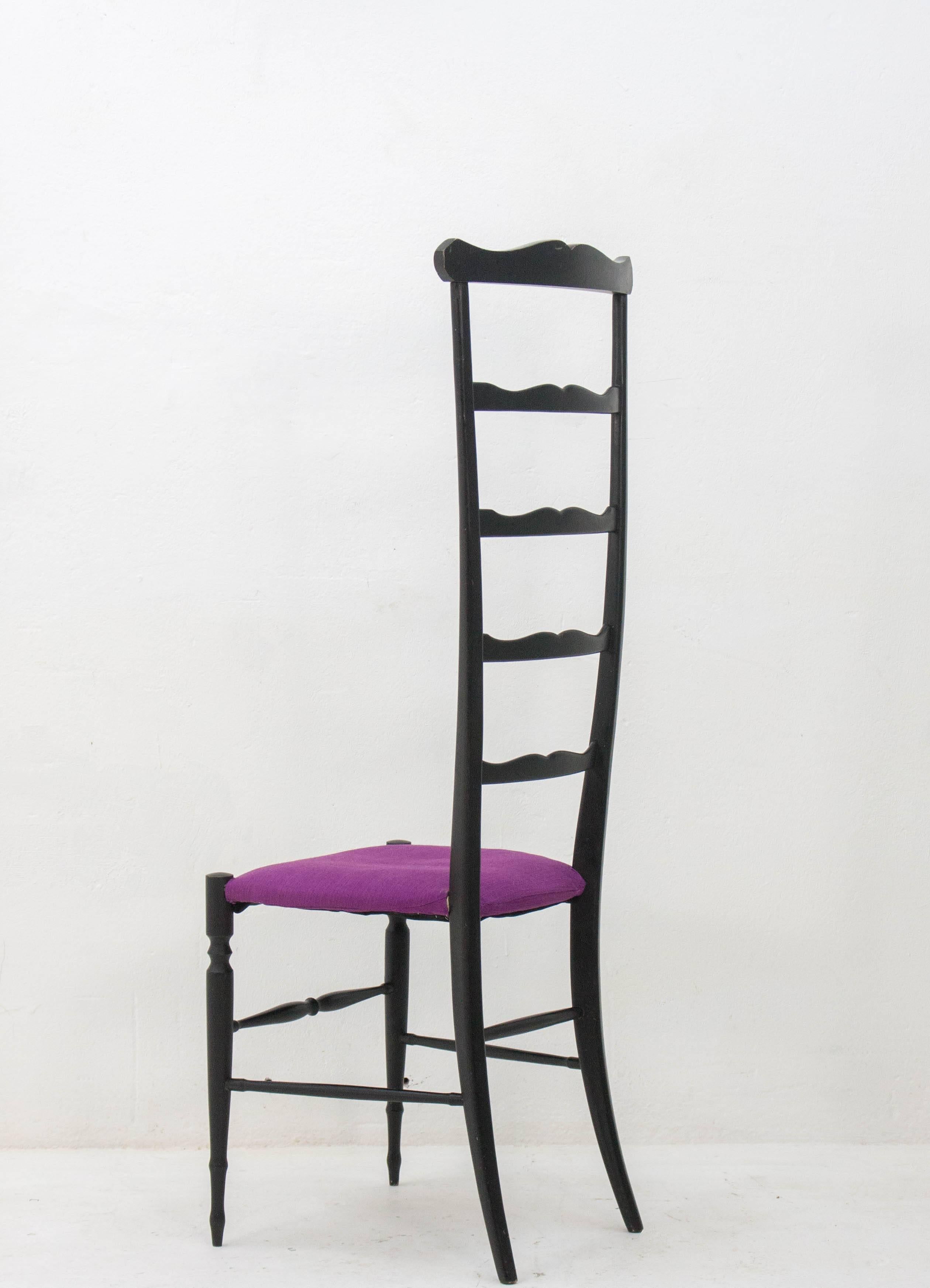 Italian Chiavari Ladder Back Side Chair, Italy, 1940s