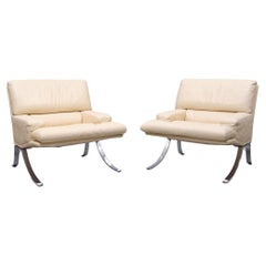 Retro SUPERB Durlet lounge chairs and Ottoman  1970s Belgium 