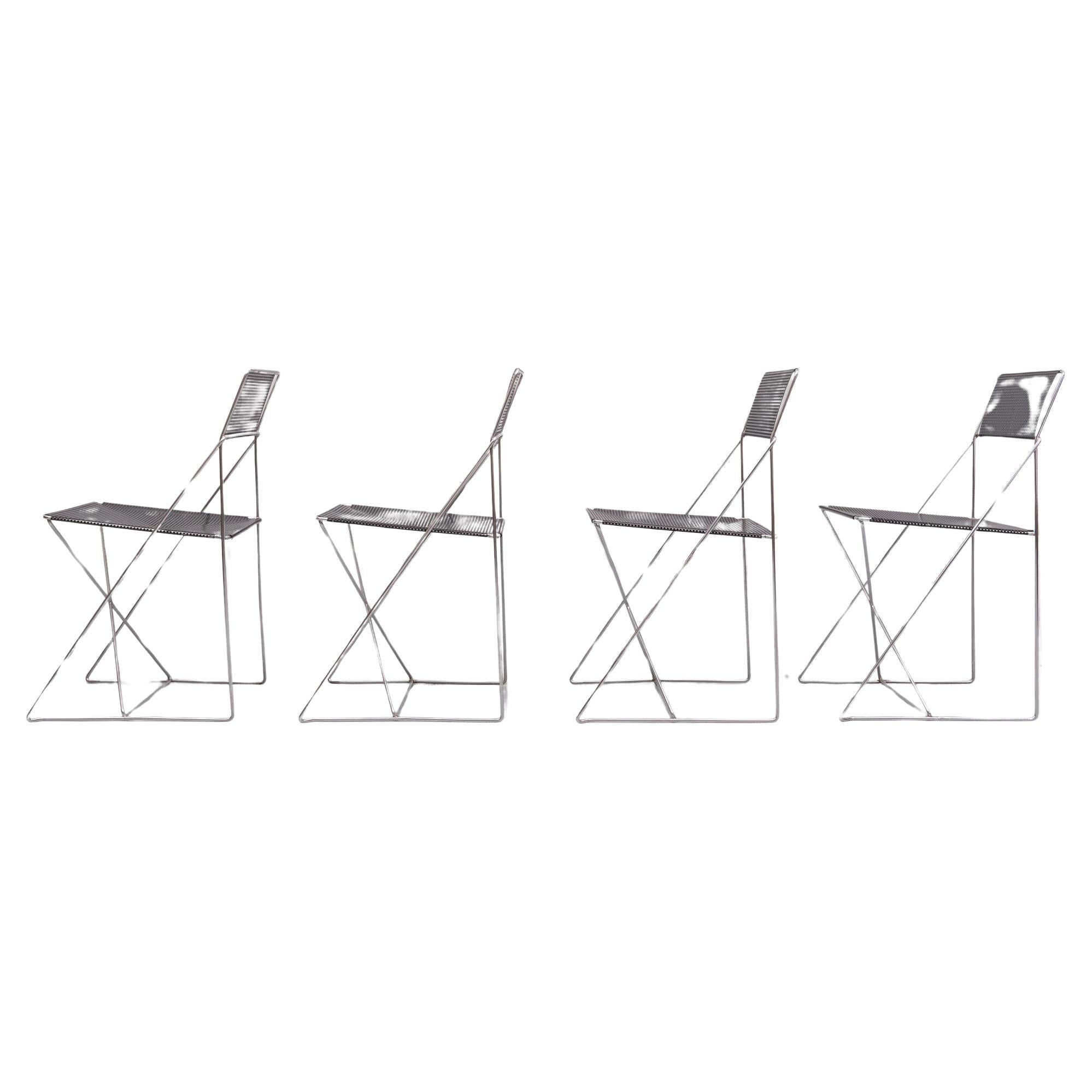 Nuova X-Line Chairs by Niels Jørgen Haugesen for Hybodan AS, Denmark 1970s For Sale