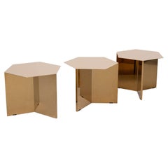 Danish brand Hay’s  '' Slit ''  Brass side tables set of 3