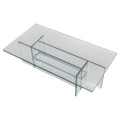 Mesa baja de cristal Fontana Arte 1970, Italia