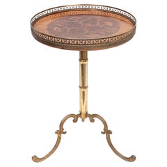 Mid Century Modern Italian 1950s Wood inlay Side Table