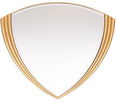 Specchio da parete Deknudt Gold Art Déco, stile Hollywood Regency, anni '70, Belgio