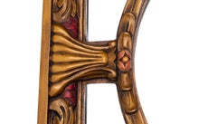 Handgeschnitzter achteckiger Holzspiegel im Art-Déco-Stil, Frankreich, um 1920
