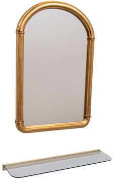 Gold Mirror and Console Hollywood Regency 1970s Belgium