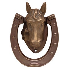 Unique Bronze Horse Head Door Knocker 1930s England